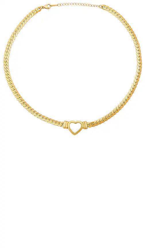 Amber Sceats Heart Chain Necklace in Metallic Gold Cover