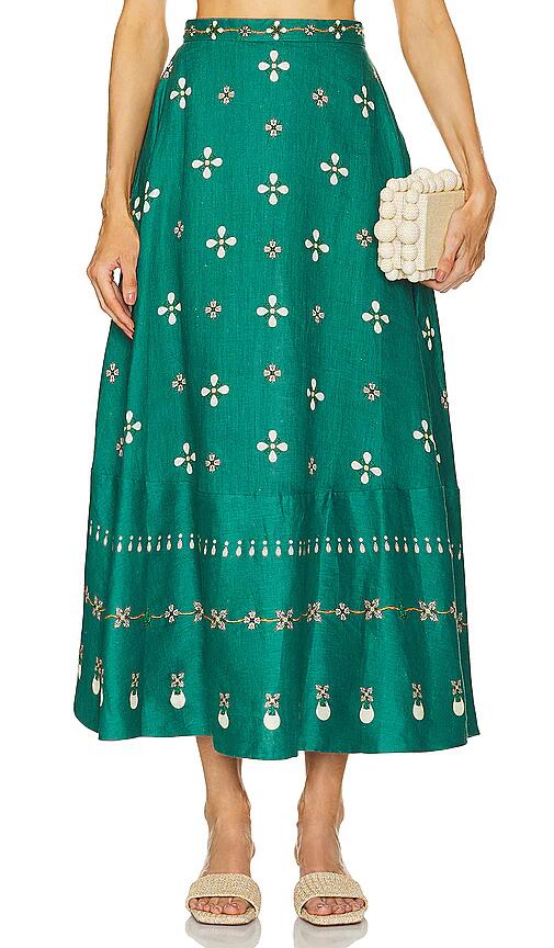 Agua by Agua Bendita Belmar Esmeralda Skirt in Green Cover