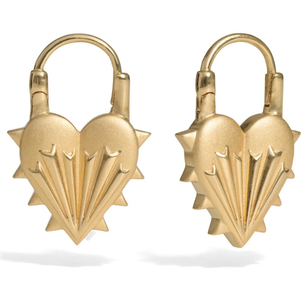 Awe Inspired Spiked Heart Hoop Earrings in 14K Gold Vermeil Cover