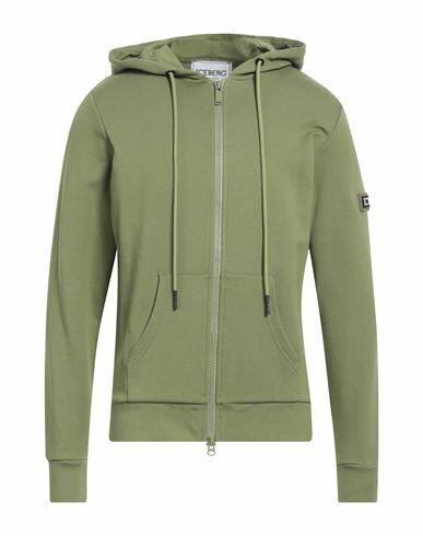 Iceberg Man Sweatshirt Military green Cotton Cover