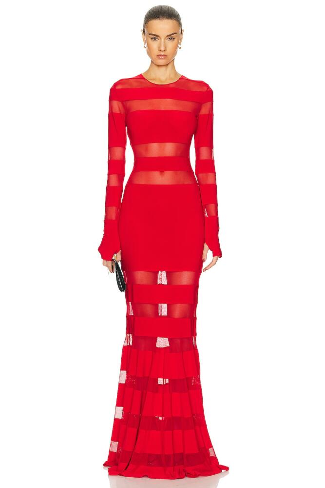 Norma Kamali Spliced Dress Fishtail Gown in Red Cover