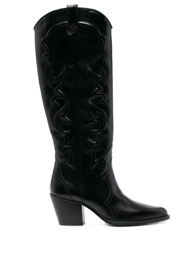 Maje 70mm Western-style leather boots - Black Cover