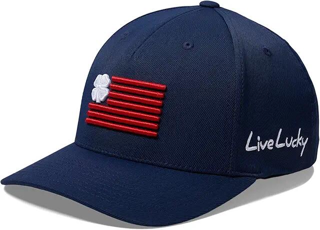 Black Clover Clover Nation 6 Hat (White/Red Clover Nation Flag/Navy) Caps Cover