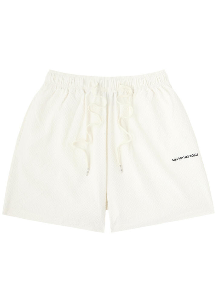 Mki Miyuki Zoku Gingham Seersucker Shorts - Off White Cover