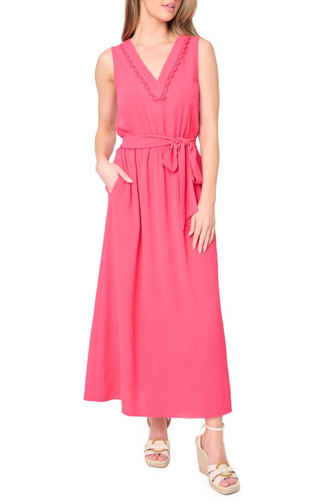 GIBSONLOOK Bella Tie Waist Maxi Dress in Punch Pink Cover