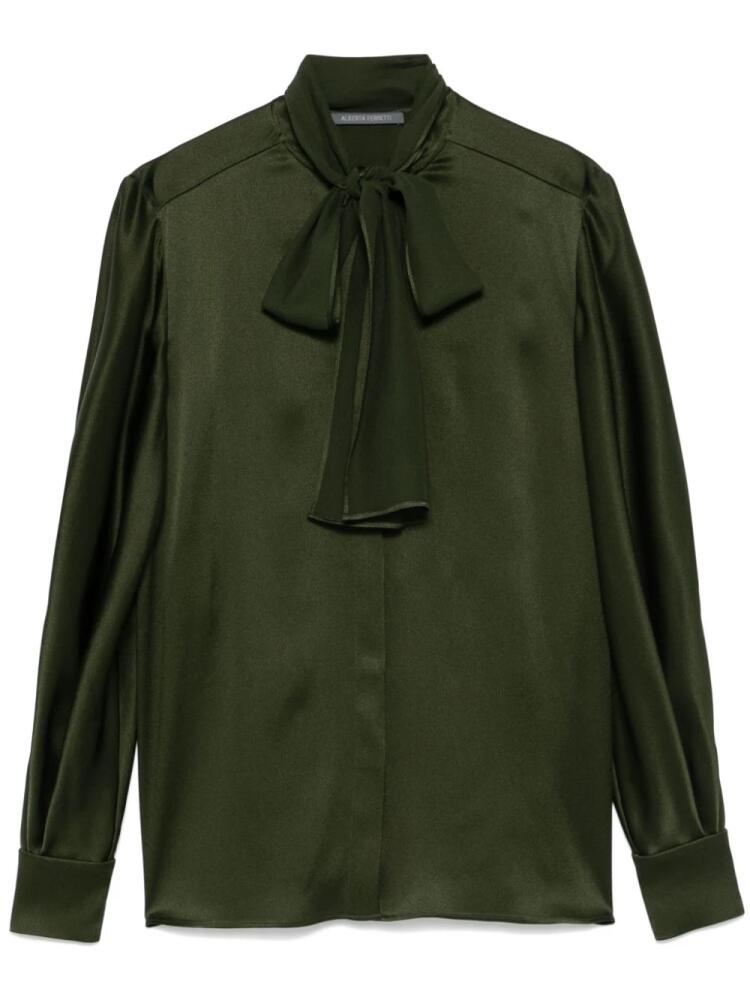 Alberta Ferretti pussy-bow blouse - Green Cover