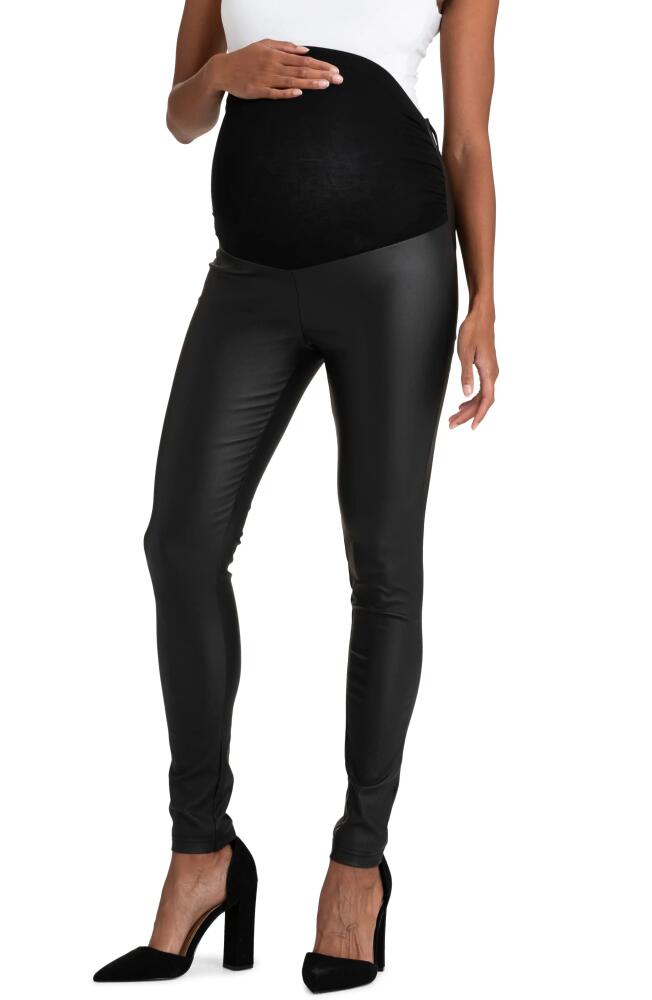 Seraphine Over the Bump Coated Maternity Leggings in Black Cover