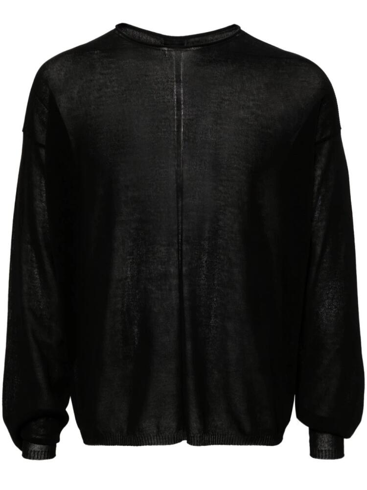 Rick Owens semi-sheer sweatshirt - Black Cover