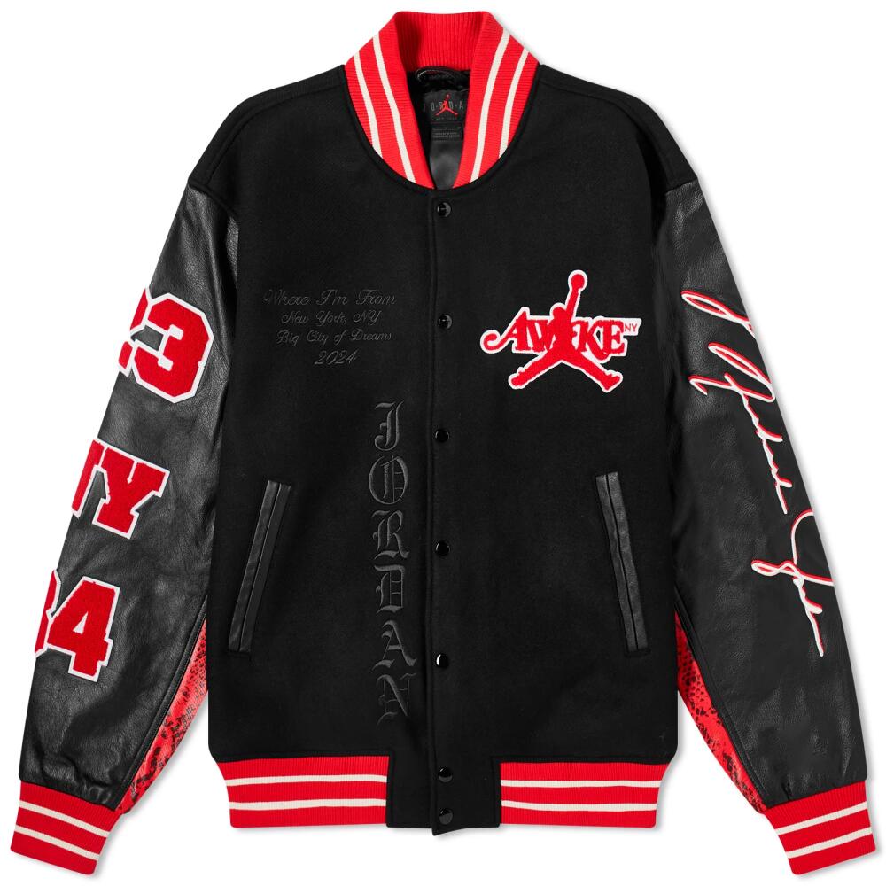 Air Jordan Men's x Awake NY Varsity Jacket in University Red/Black Cover