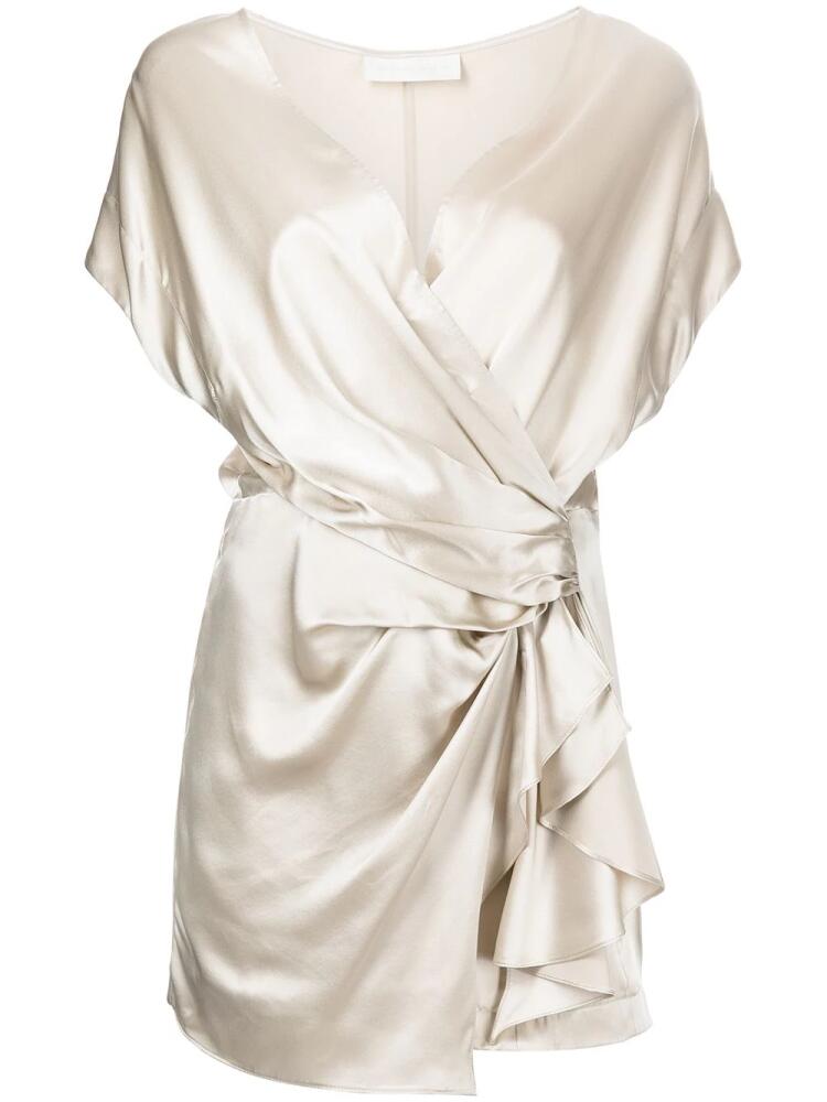 Michelle Mason draped-detail mini dress - Gold Cover