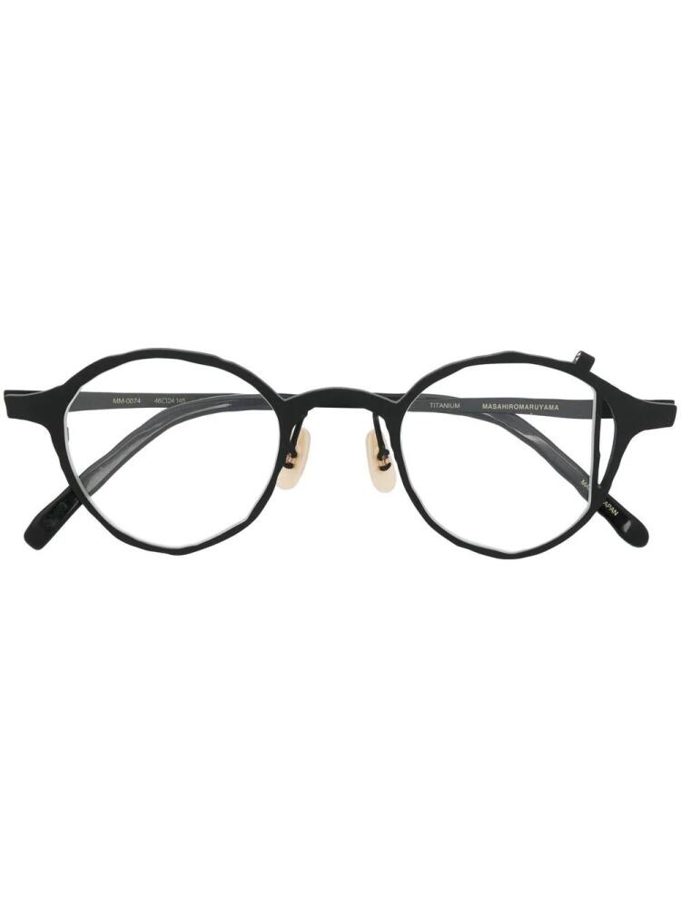 MASAHIROMARUYAMA strap-detail round glasses - Black Cover