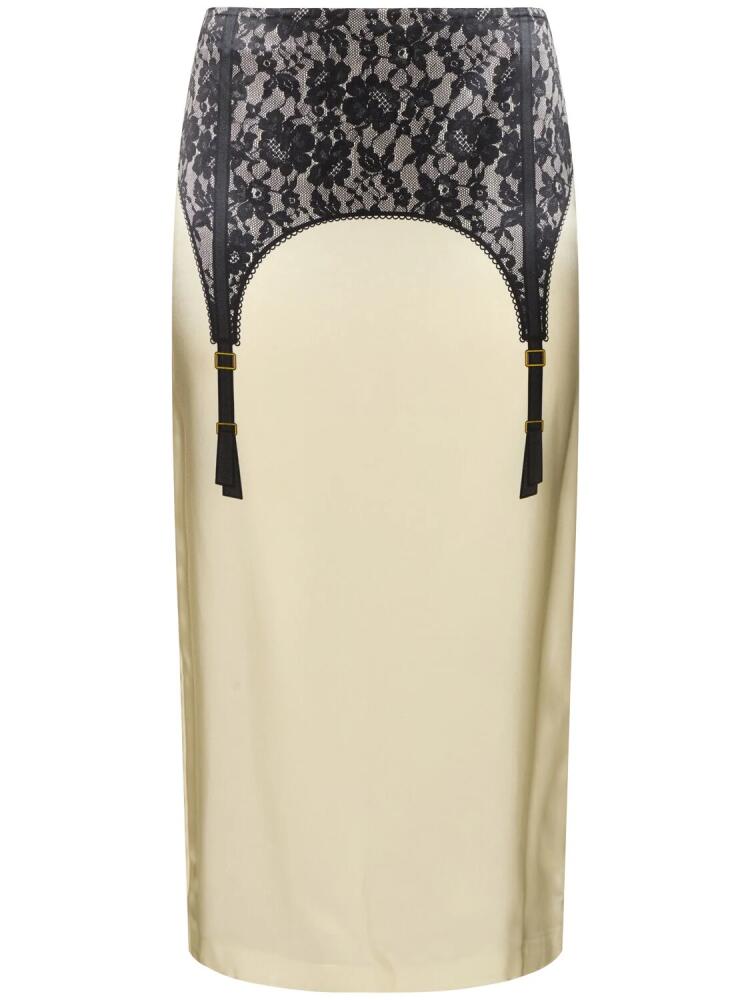 MOSCHINO Printed Viscose Satin Midi Skirt Cover