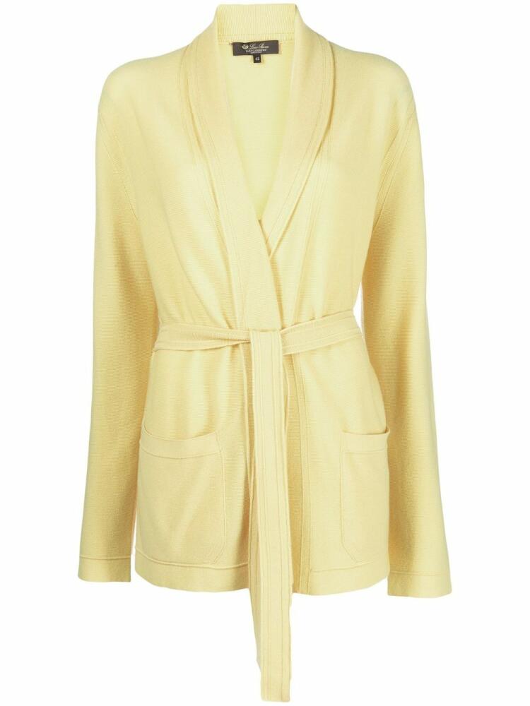 Loro Piana belted wrap-style cardigan - Yellow Cover