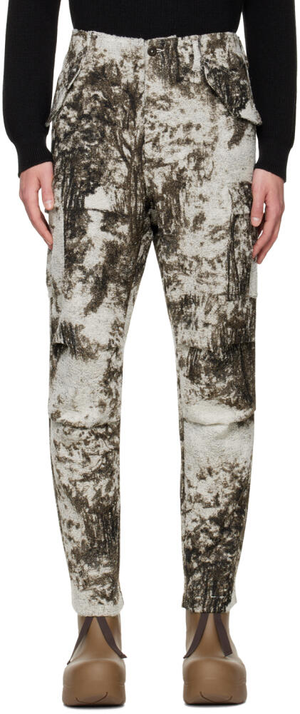 4SDESIGNS Off-White & Brown Tucked Cargo Pants Cover