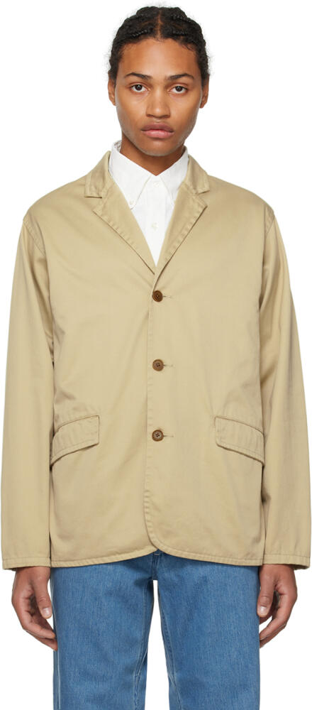 nanamica Beige Three-Button Blazer Cover