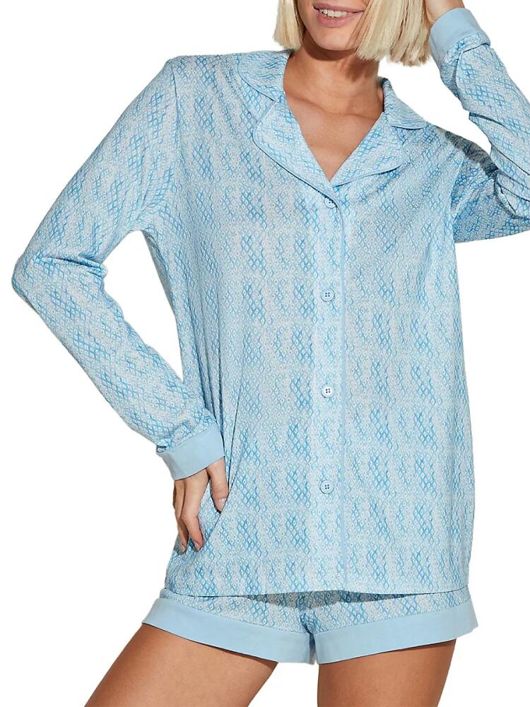 Cosabella Women's Bella 2-Piece Leopard-Print Pajama Set - India Diamond Cover