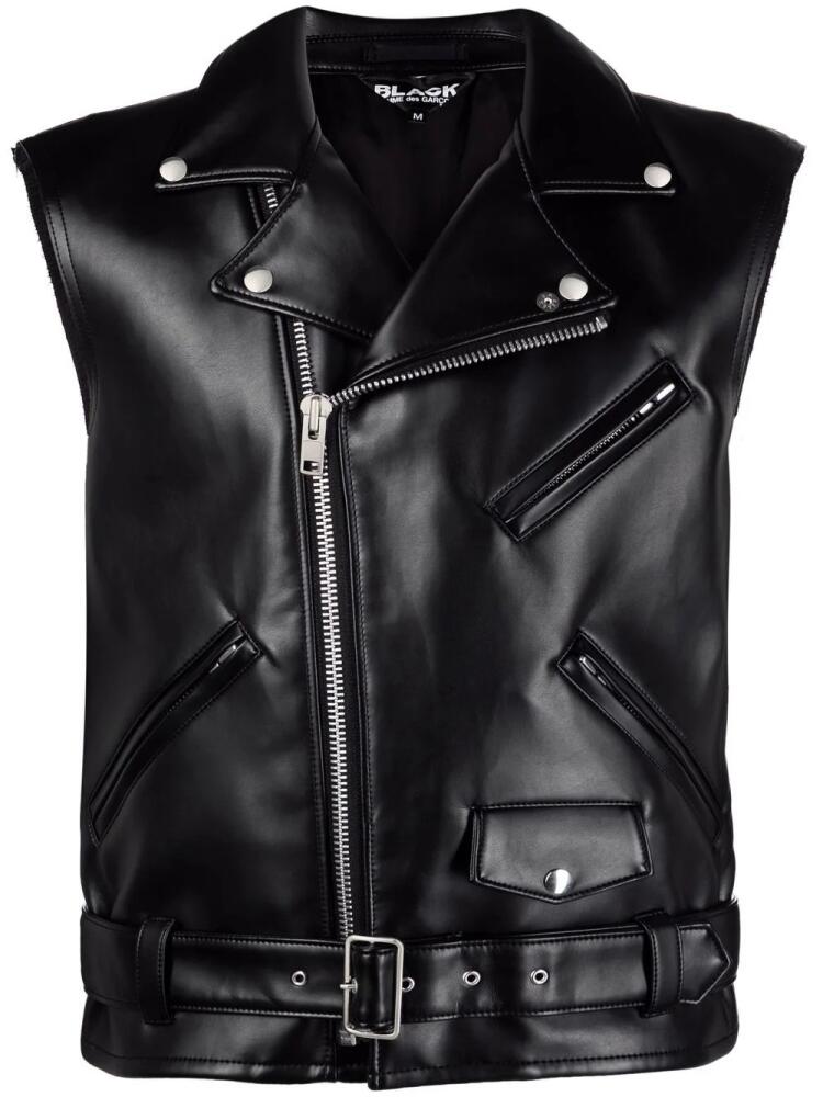 Black Comme Des Garçons belted sleeveless biker jacket Cover