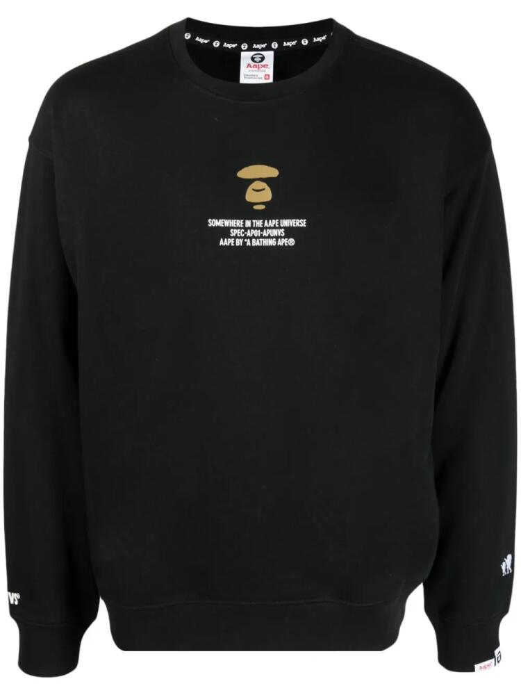 AAPE BY *A BATHING APE® logo-print cotton blend sweatshirt - Black Cover