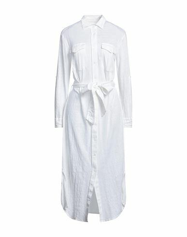 Majestic Filatures Woman Maxi dress White Linen, Elastane Cover