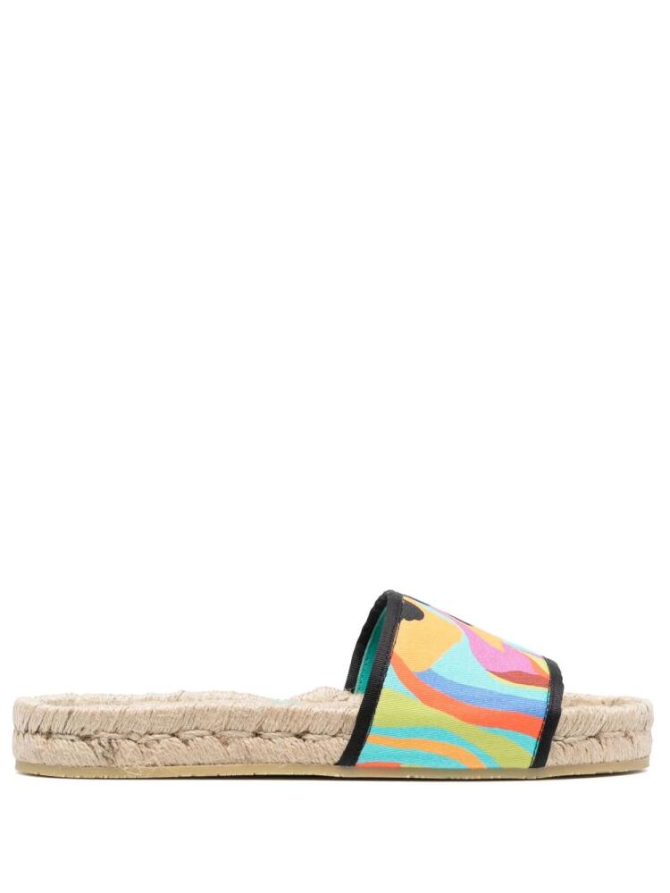 ETRO graphic-print open-toe espadrilles - Blue Cover