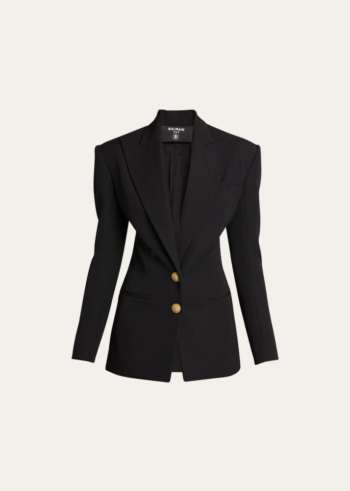 Balmain Two-Button Fitted Blazer Jacket Cover