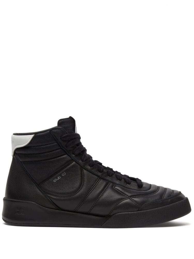 Courrèges Mid Club 02 leather sneakers - Black Cover