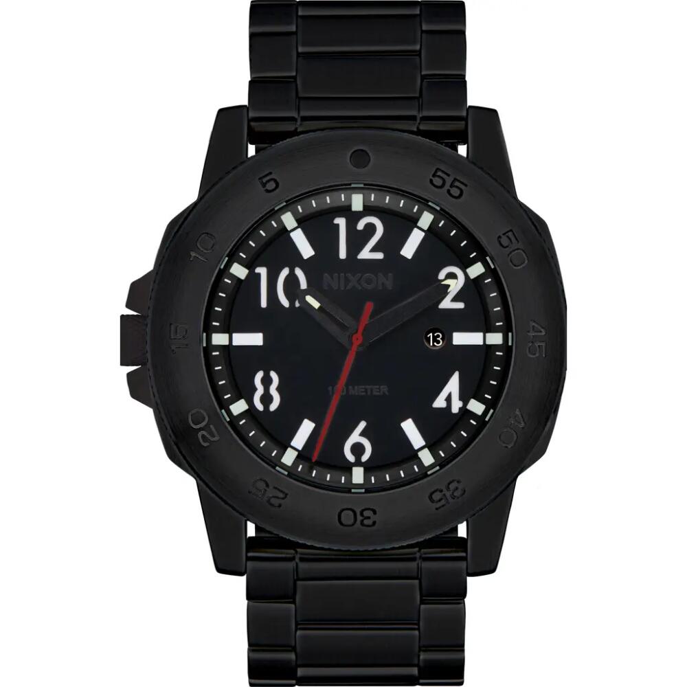 Nixon Smyth 44 Bracelet Watch, 44mm in Super Black /Black Cover