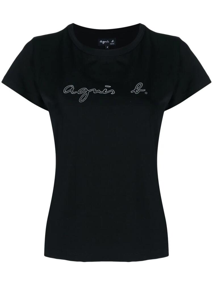 agnès b. metallic-logo cotton T-shirt - Black Cover