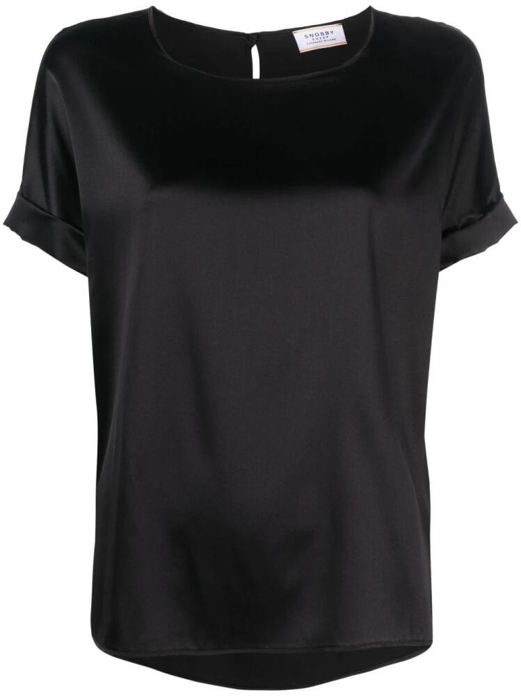 Wild Cashmere short-sleeve silk blouse - Black Cover