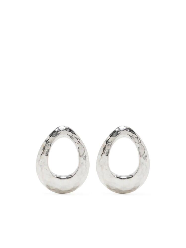 DOWER AND HALL hammered-finish oval earrings - Silver Cover