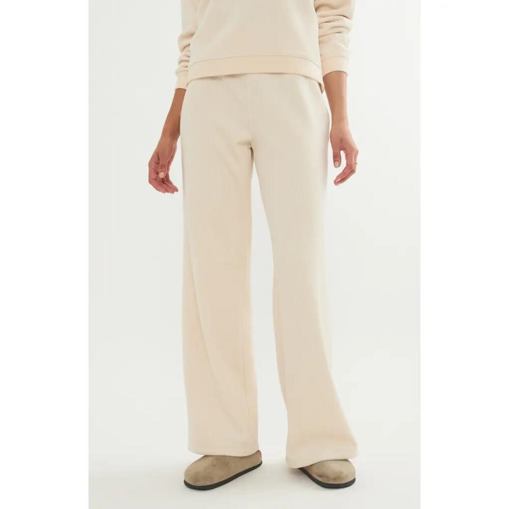 Marine Layer Velour Flare Leg Pants in Cream Cover