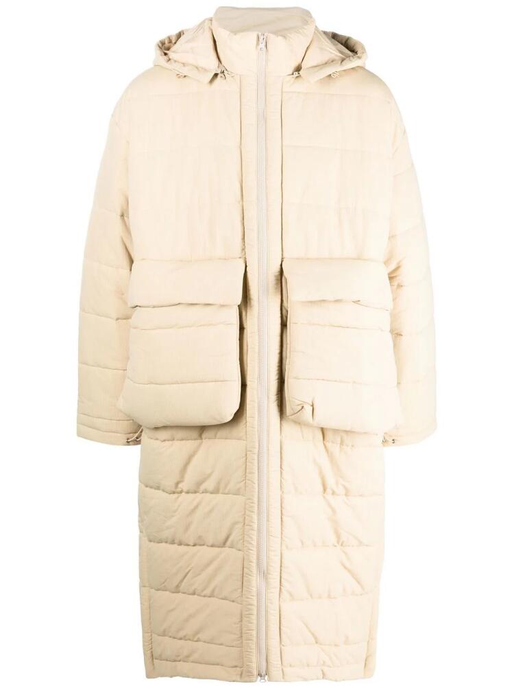 Henrik Vibskov padded long hooded coat - Neutrals Cover