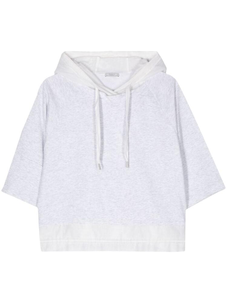 Peserico panelled short-sleeve hoodie - Grey Cover