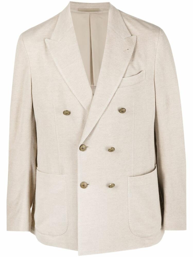 Eleventy textured double-breasted blazer - Neutrals Cover