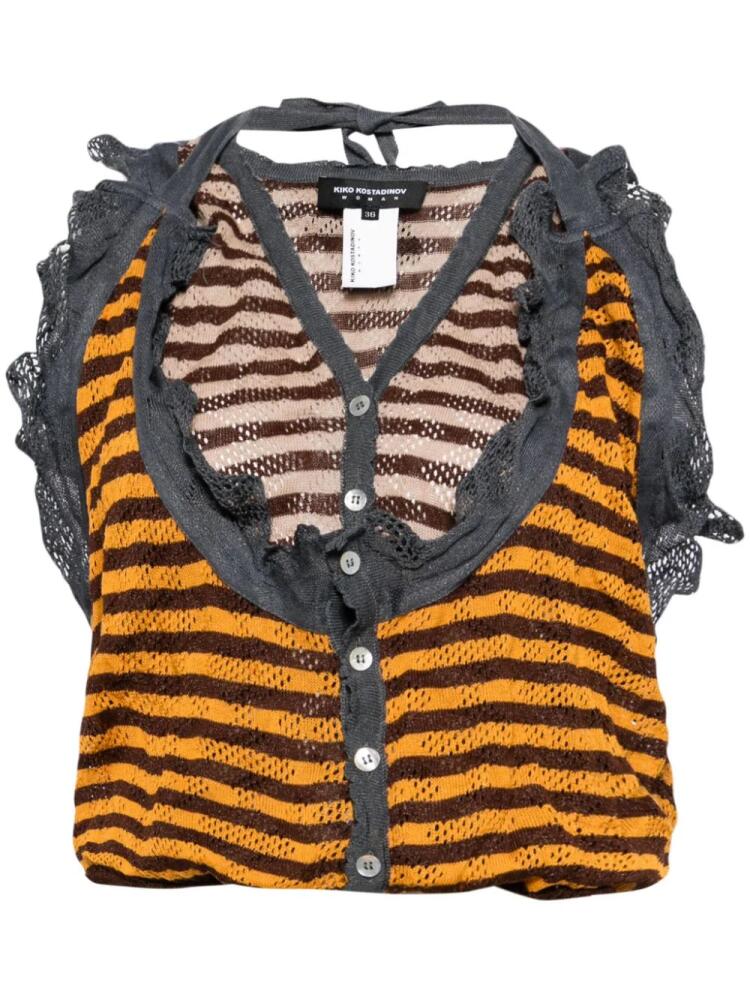 Kiko Kostadinov Spakona striped knitted top - Brown Cover