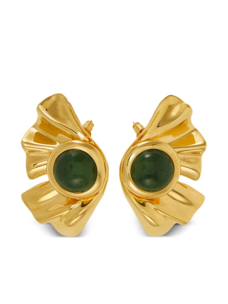 Ferragamo semi-precious stone-embellished draped earrings - Green Cover