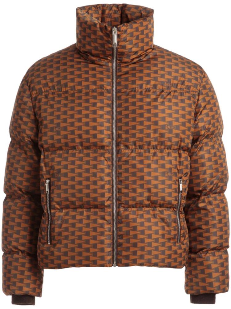 Bally geometric-print padded jacket - Brown Cover