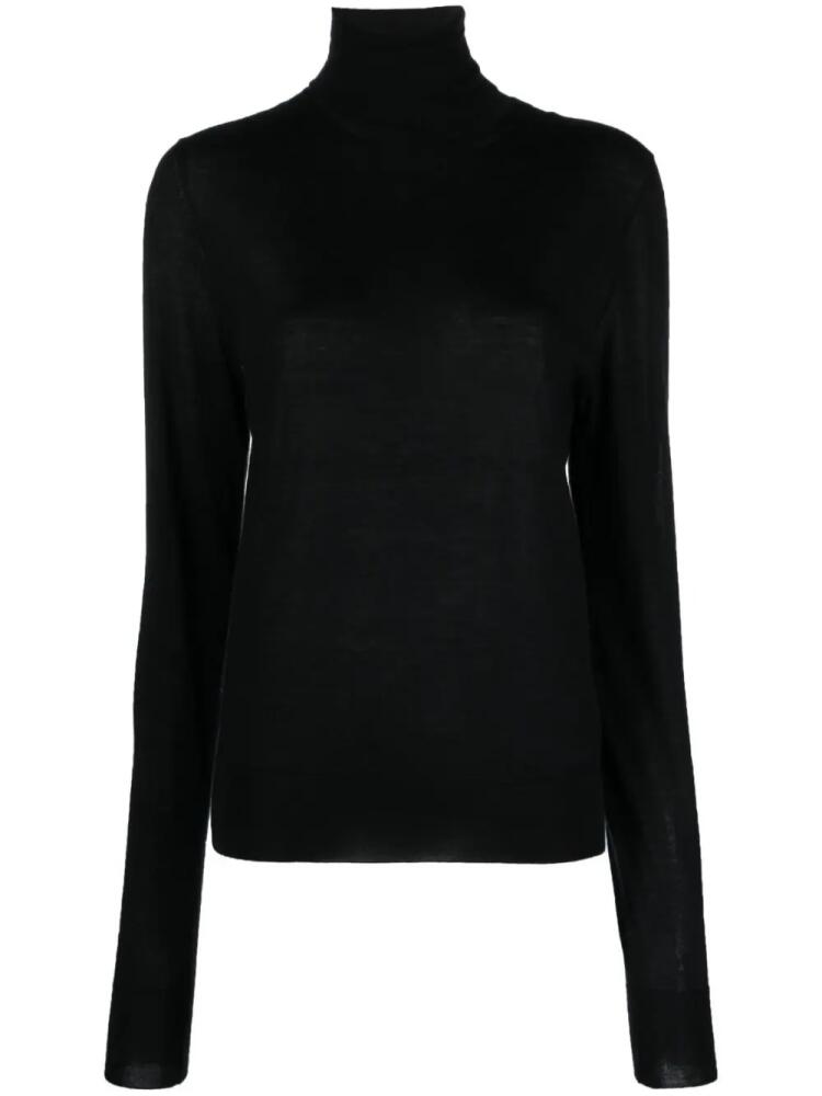 The Row Eva roll-neck cashmere knitted top - Black Cover