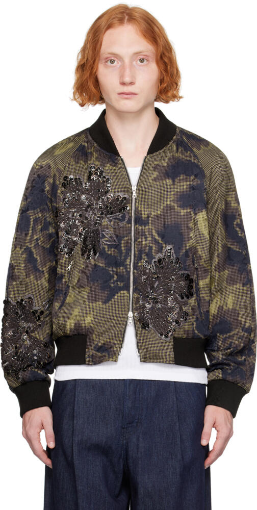 Dries Van Noten Brown Embellished Bomber Jacket Cover