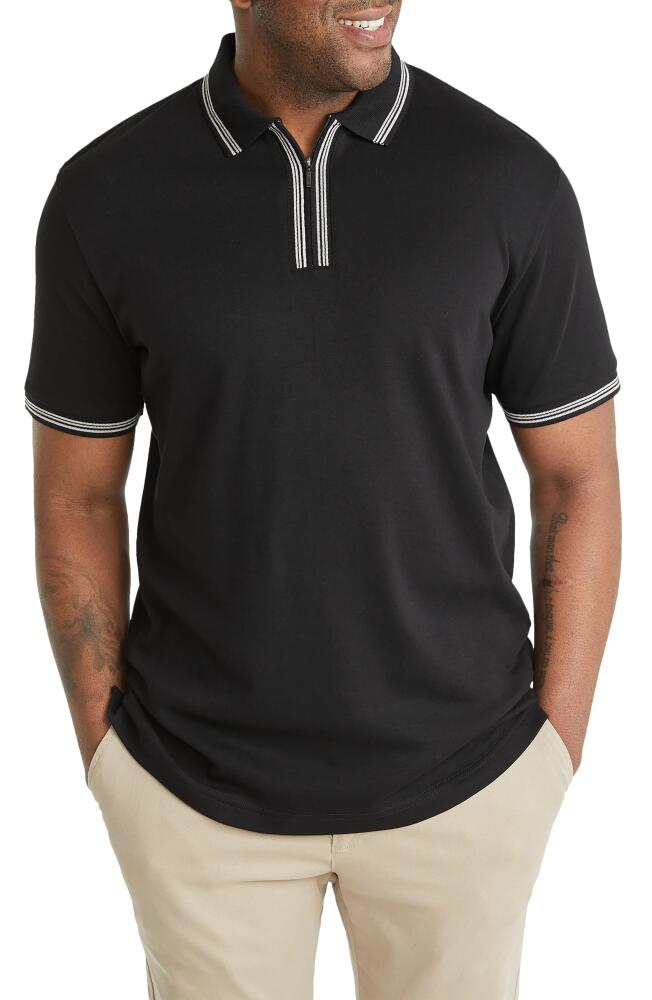 Johnny Bigg Phoenix Zip Neck Polo in Black Cover