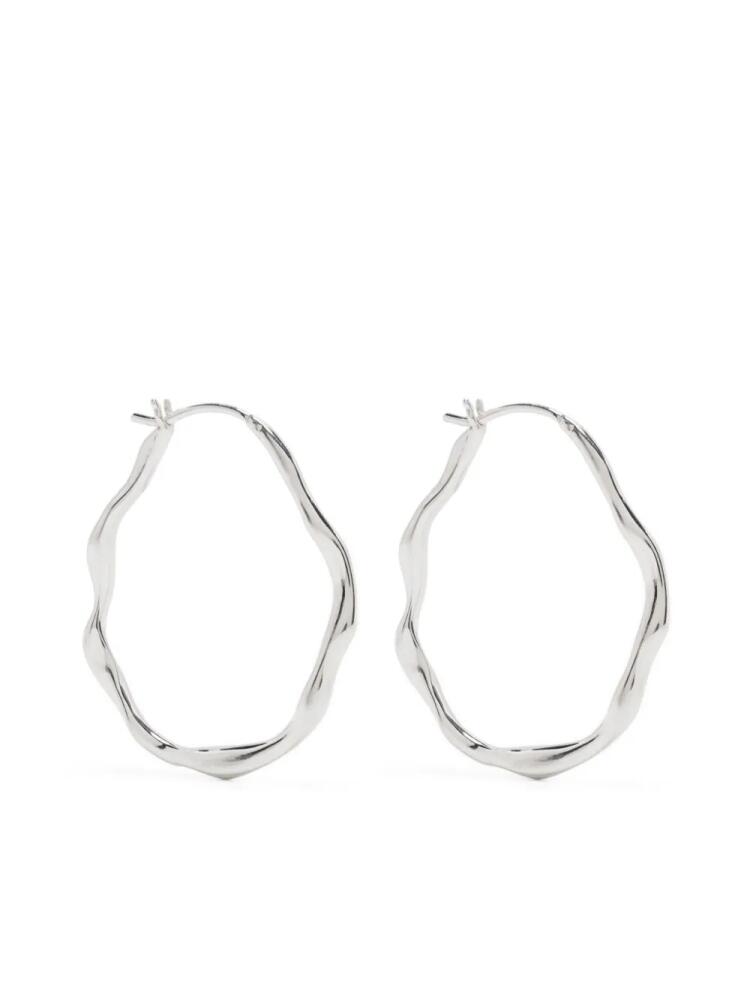 DOWER AND HALL Waterfall oval hoop earrings - Silver Cover