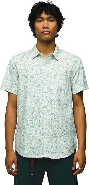 Prana Lost Sol Printed Short Sleeve Shirt Standard Fit (Chalk Sharkstooth) Men's Clothing Cover