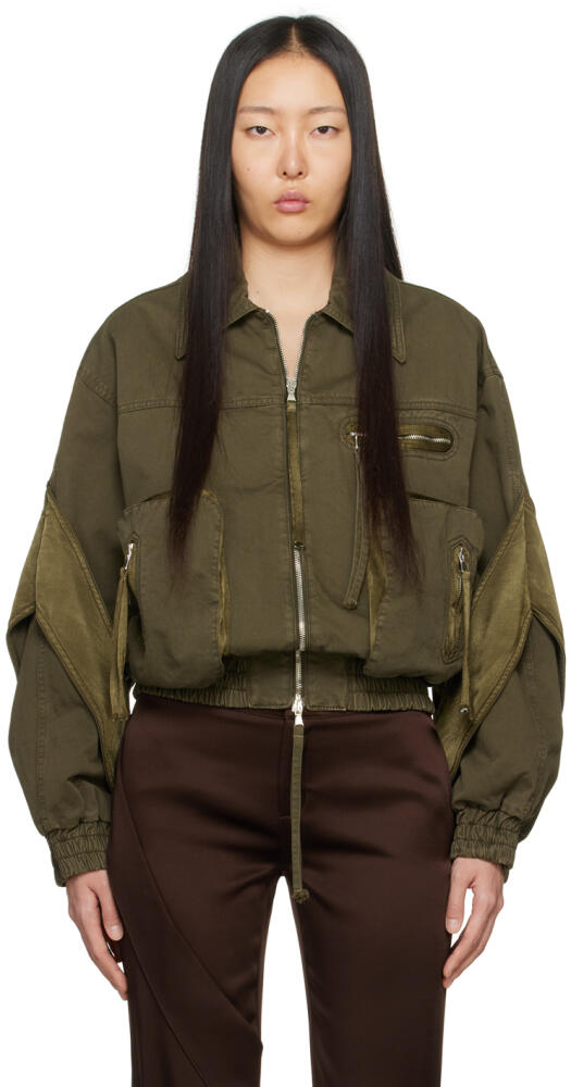 Blumarine Khaki Padded Bomber Jacket Cover