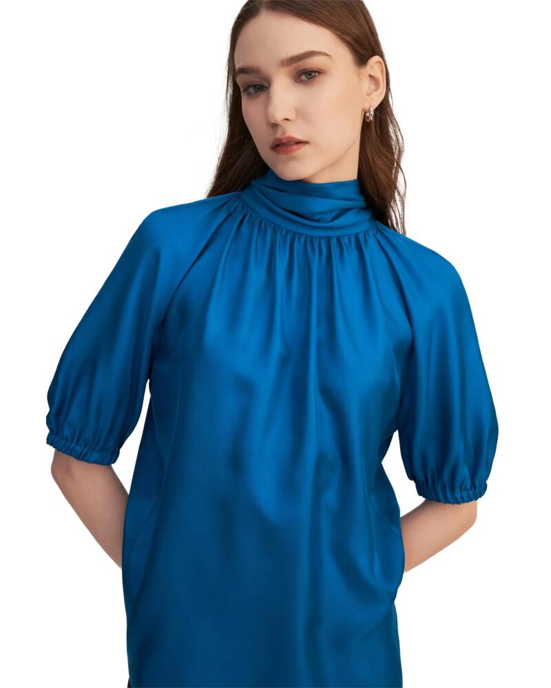 Lilysilk Ajuga Silk Twill Blouse Top in Royal Blue Cover