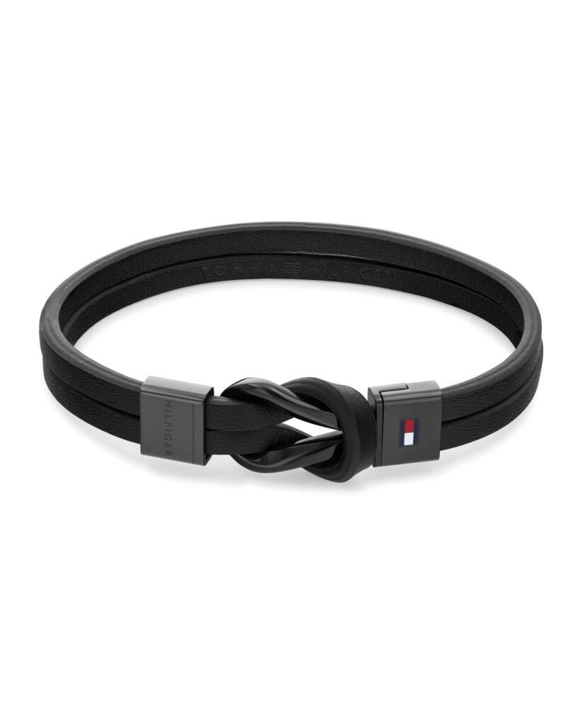 Tommy Hilfiger Men's Leather Bracelet - Black Cover