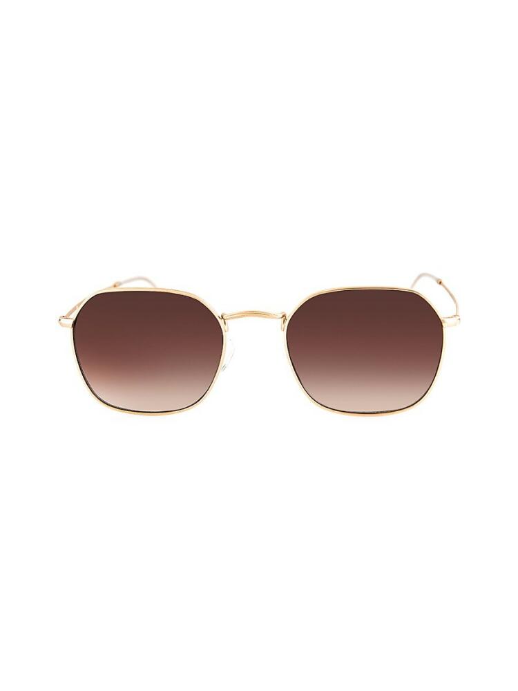 AQS Women's Kai 50MM Round Sunglasses - Gold Brown Cover