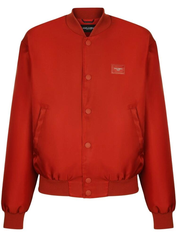 Dolce & Gabbana logo-tag bomber jacket - Red Cover