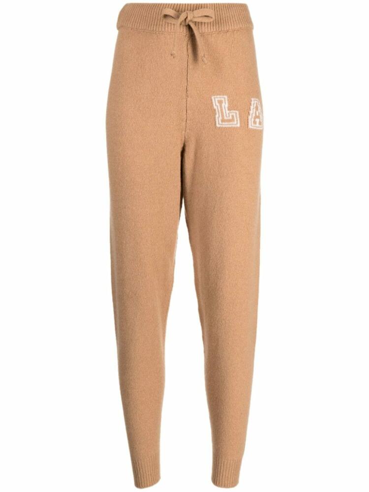 Joshua Sanders patterned intarsia-knit track pants - Brown Cover