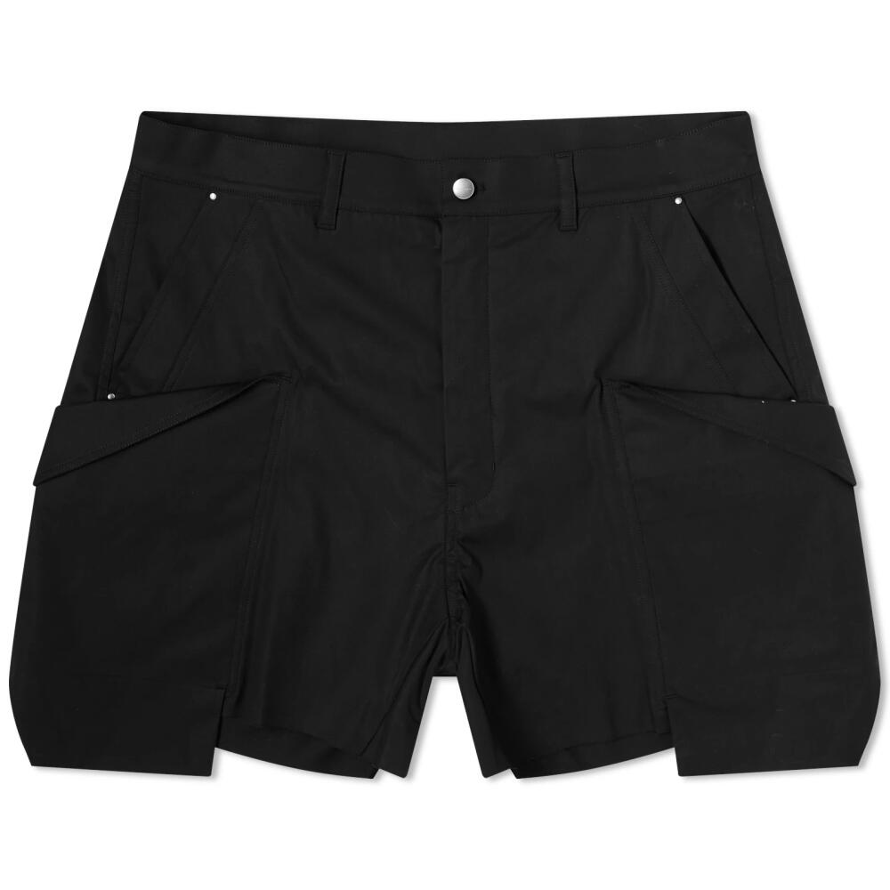 Rick Owens Men's Stefan Cotton Cargo Shorts in Black Cover