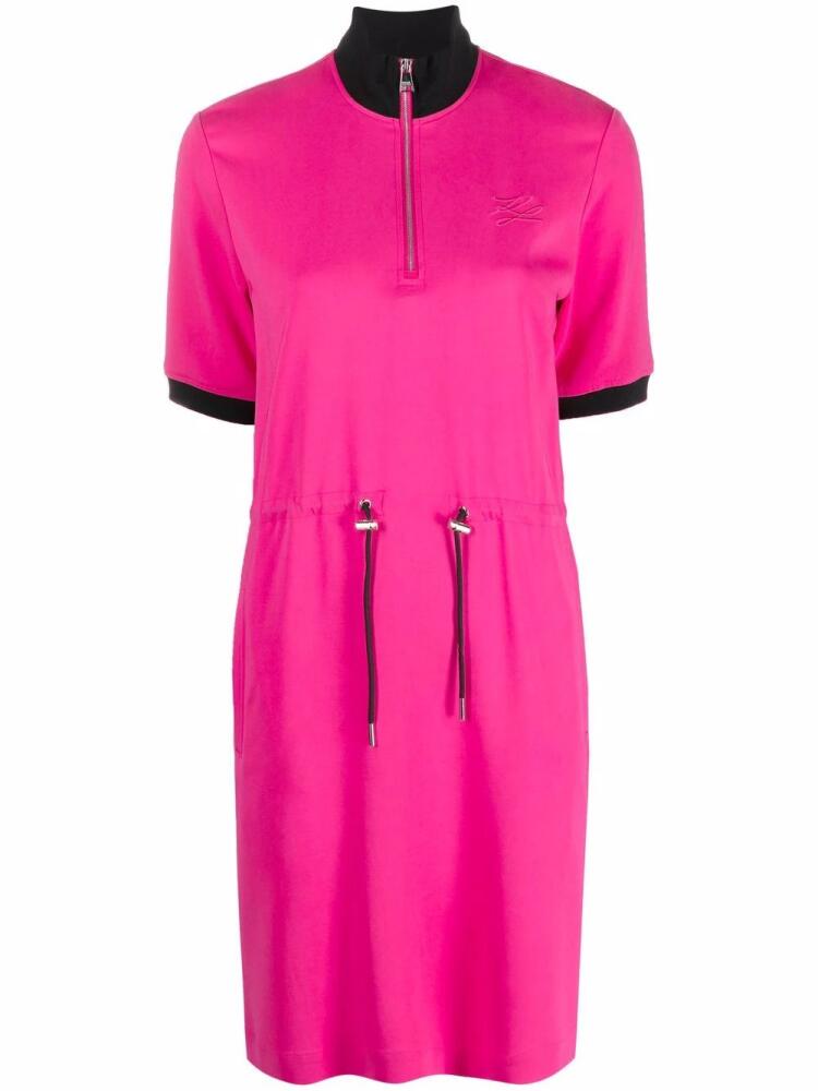 Karl Lagerfeld toggle-fastening short-sleeve dress - Pink Cover